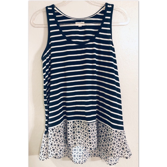 Maison Jules Tops - Cute Navy and White Striped Tank Top Maison Jules Tops - Cute Navy and White Striped Tank Top